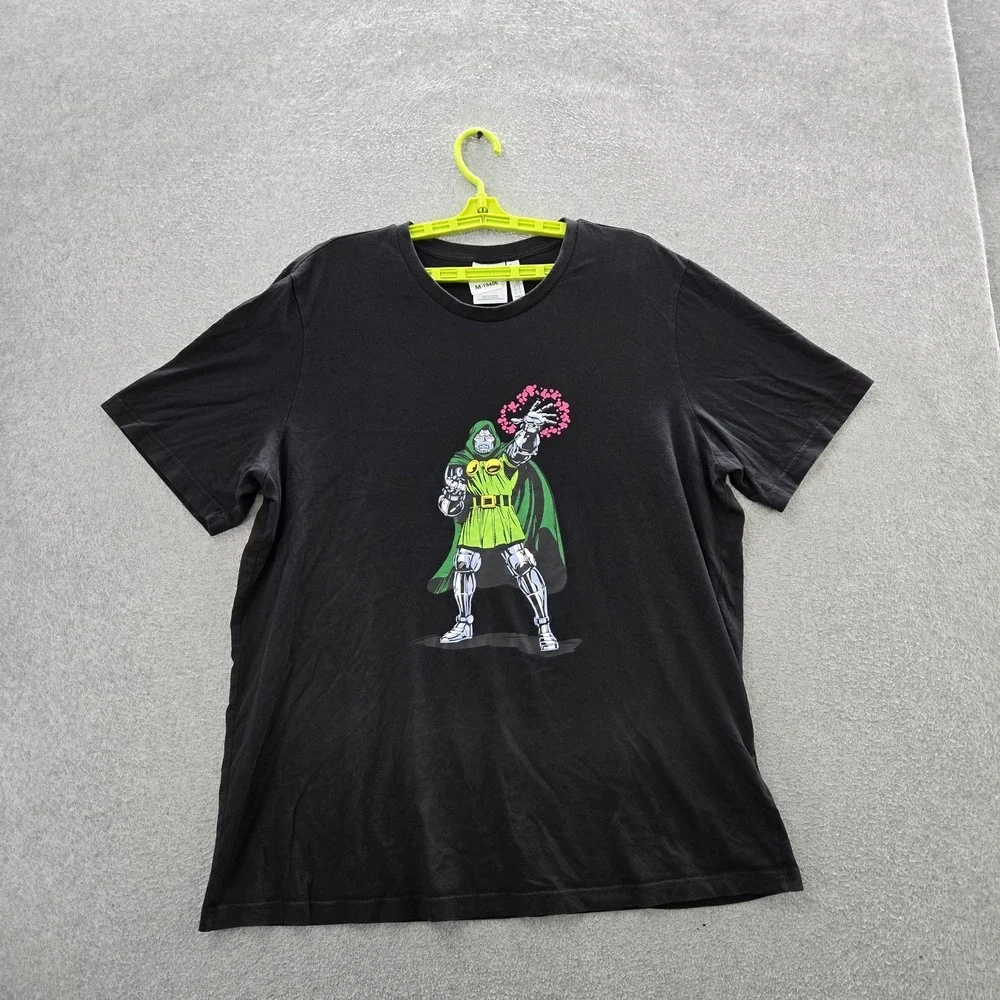 Adidas x Marvel Men Shirt XL Black Graphic Doctor‎ Doom Short Sleeve Logo